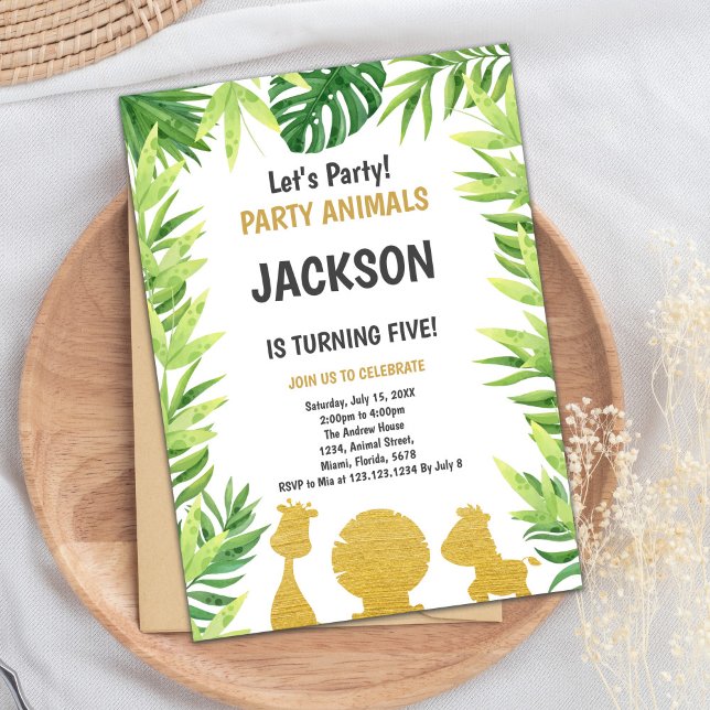Cartão Rustic Forest Party (Glitter Woodland Animals Invitations)