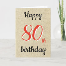 Rustic Happy Birthday - Script 80 Birthday