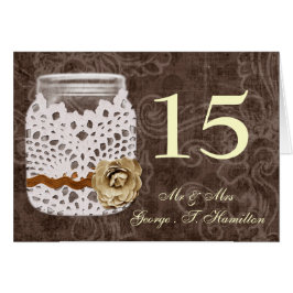 Cartão Rustic Lace Invadiu Casamento Mason Jar