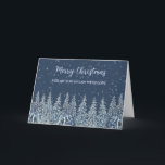 Cartão Rustic Snowy Forest Son em Direito Feliz Natal<br><div class="desc">Feliz Natal para o filho no cartão de direito com uma floresta rústica e com cor de água nevada.</div>