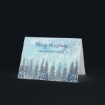 Cartão Rustic Snowy Forest Son Natal<br><div class="desc">Feliz Natal para um cartão de filho com uma floresta rústica e nevada.</div>