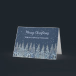 Cartão Rustic Snowy Friend Stepman Feliz Natal<br><div class="desc">Feliz Natal para o cartão da madrasta com uma floresta rústica e nevada de cor d'água.</div>