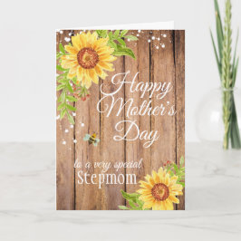 Cartão Rustic Stepmom Mother's Day Floral