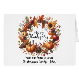 Cartão Rustic Thankanding Pumpkin Watercolor Autumn