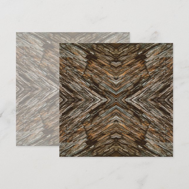 Cartão Rustic Tree Bark Photo Southwest Diamond Pattern (Frente/Verso)