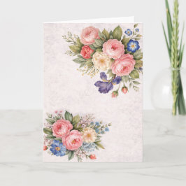 Cartão Rustic Vintage Personalized Floral Ro             