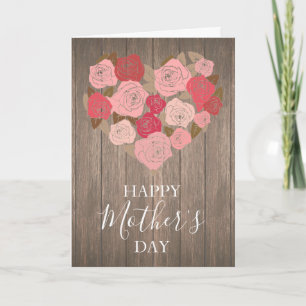 Cartão Rustic Watercolor Floral Mother's Day Card