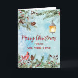 Cartão Rustic Watercolor Son Felry Natal<br><div class="desc">Feliz Natal para o cartão de criança em padrão de aquarela rústica e flores de aquarela e folhagem.</div>
