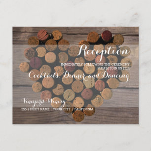 Cartão Rustic Wine Cork Reception Card