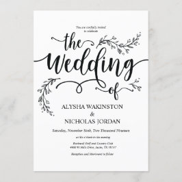 Cartão rústico bonito do convite do casamento