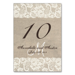 Cartão rústico da mesa do casamento do laço de