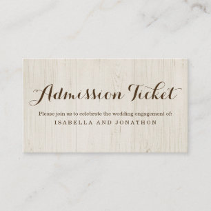 Cartão rústico do cerco do bilhete da admissão