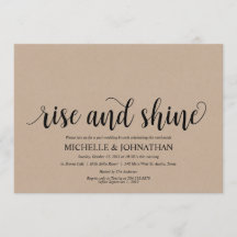 Cartão rústico do convite da refeição matinal do