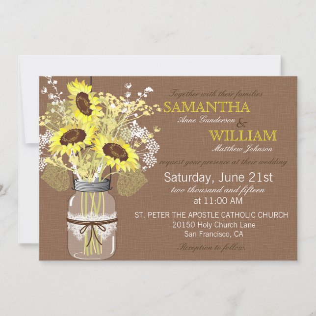 Cartão rústico do convite do casamento de (Frente)