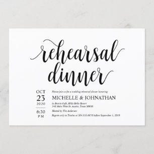 Cartão rústico do convite do jantar de ensaio do