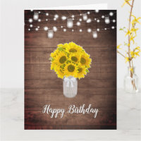 Rústicos Girassóis Cordas Luzes Mason Jar Aniversá