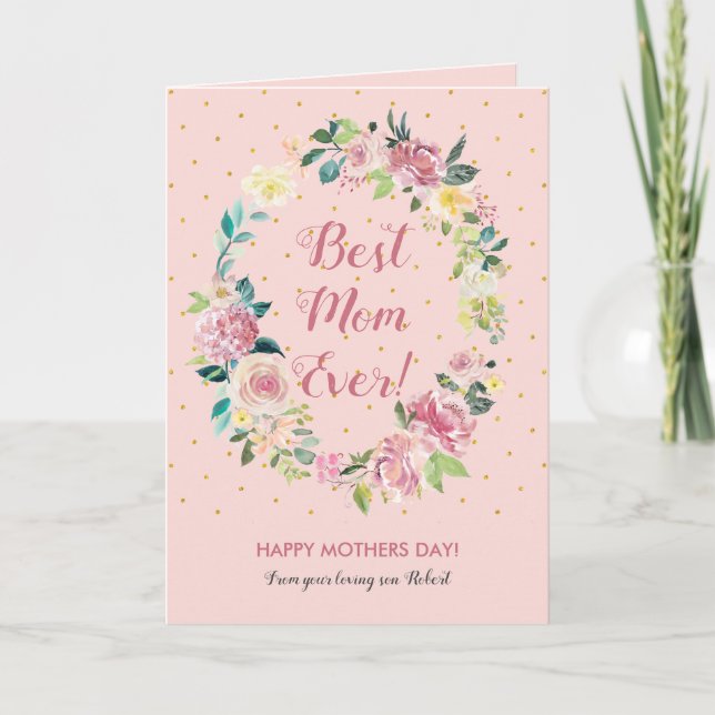 Cartão Rusty rosa floral (Frente)