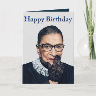 Cartão Ruth Bader Ginsburg com mão enluvada