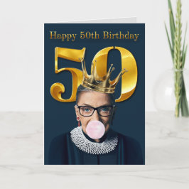Cartão Ruth Ginsburg Crown Gum Feliz 50º Aniversário