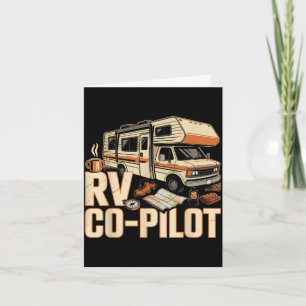 Cartão Rv co-piloto acampamento rv camper pôr do sol cêni