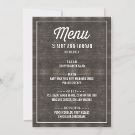 Cartão RWC para menu madeira russa