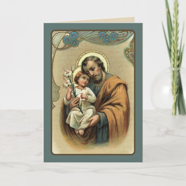 Cartão S. José com o Menino Jesus (Frente)