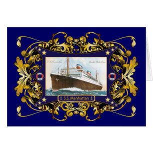 Cartão S.S. Navio do navio a vapor do vintage de