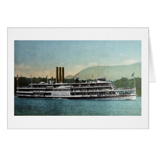 Cartão S.S. Robert Fulton - linha do dia de Hduson Riv er