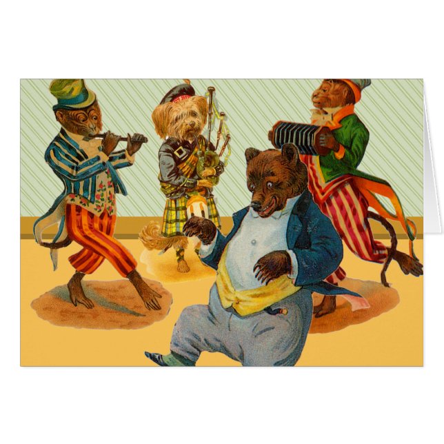 Cartão Sábado à noite dança animal (Frente Horizontal)