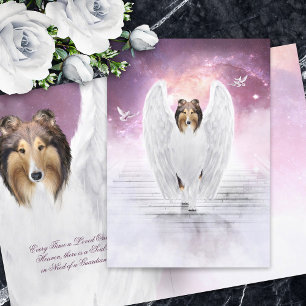 Cartão Sable Rough Collie Angel - Pet Losse Condolence