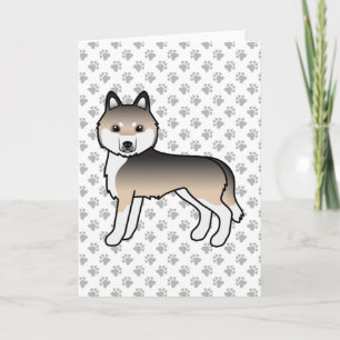 Cartão Sable Siberian Husky Cute Cartoon Dog Card