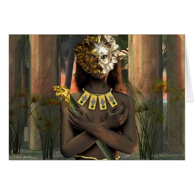 Cartão Sacerdotisa do leão da estrela (Frente Horizontal)