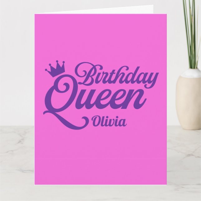 Cartão Saco de Presente para a Rainha de Aniversário (Frente)