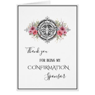 Cartão Sacramento da confirmação do patrocinador religios