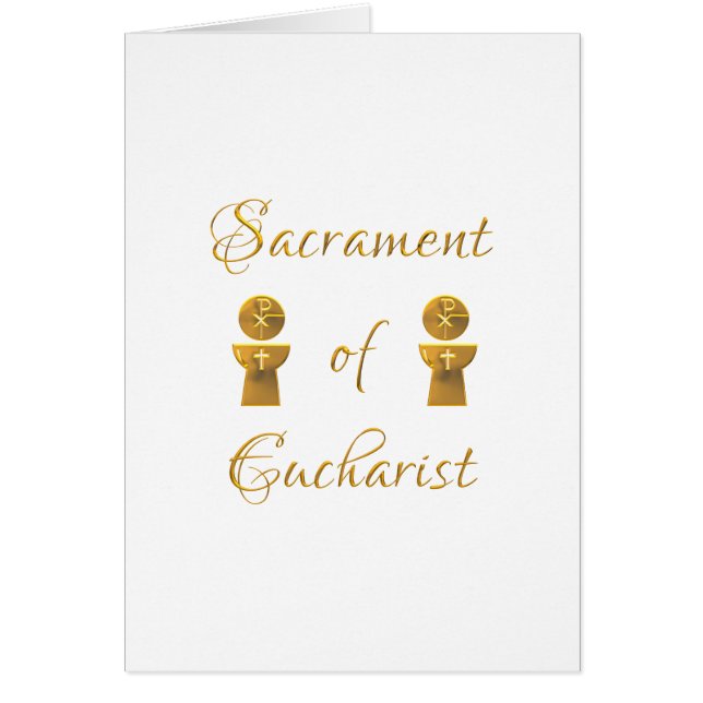Cartão Sacramento ouro de Eucharist Host e Chalice (Frente)