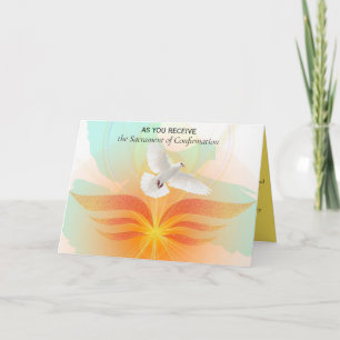 Cartão Sacramento Sagrado Espírito Editável da Confirmaçã