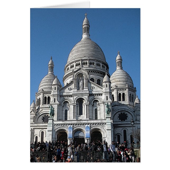 Cartão Sacré-Coeur, Montmartre, Paris, França (Frente)