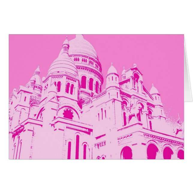 Cartão Sacre cor-de-rosa Coeur 1 (Frente horizontal)