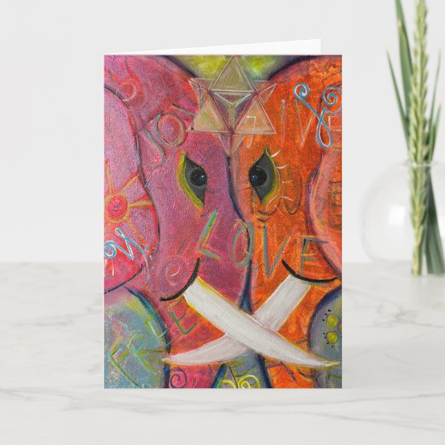Cartão Sacred Geometry Elephant Original ART (Frente)