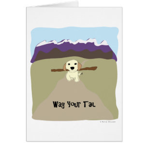 Cartão Sacuda seu cão da cauda - pata da atração
