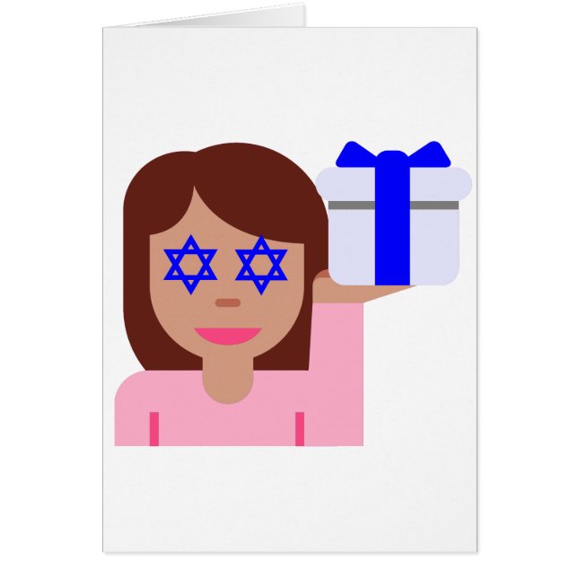 Cartão sacudir de cabelo chanukkah emoji (Frente)