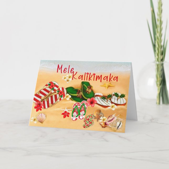 Cartão Sacudir Havaiano Flop Mele Kalikimaka (Frente)