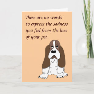 Cartão Sad Basset Hound Dog Simpatia por Perda de Pet
