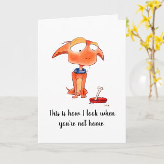 Cartão Sad Dog Funny Pet Missing You Card