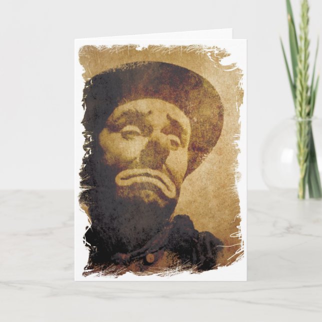 Cartão Sad Vintage Circus Clown (Frente)