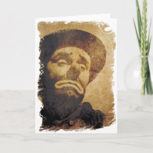 Cartão Sad Vintage Circus Clown