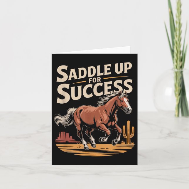 Cartão Saddle Up For Success Western Motivation  (Frente)