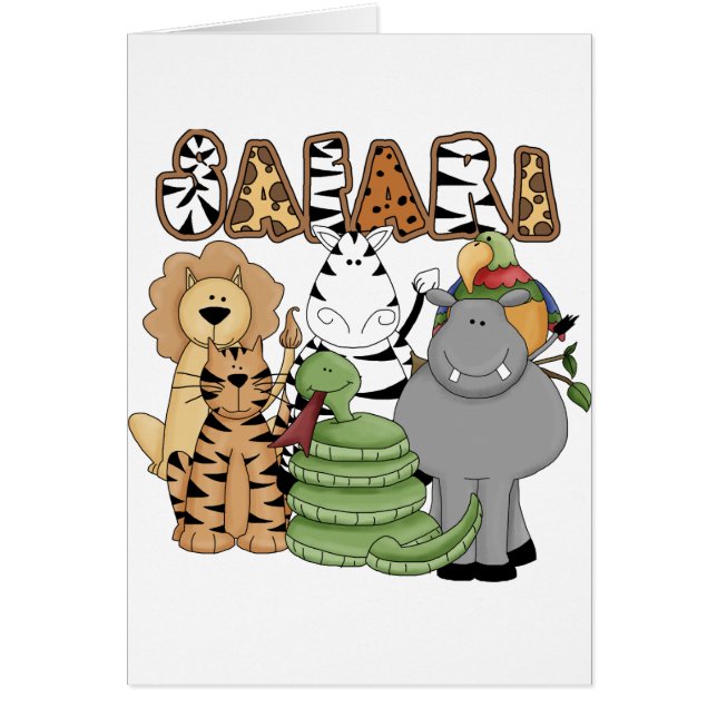 Cartão Safari animal (Frente)