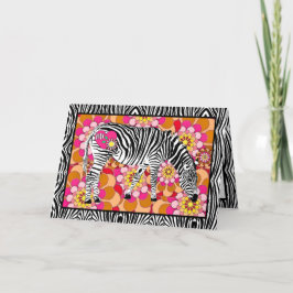 Cartão Safari Zebra com Coração e Amor Dia dos Namorados