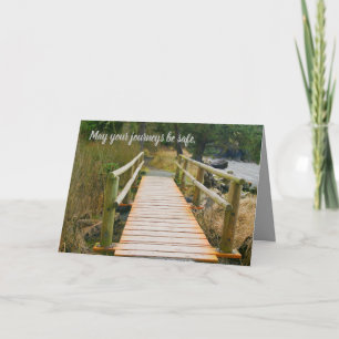 Cartão safe journey, coastal scene, bridge, new changes